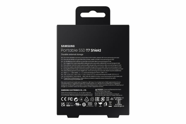 Samsung T7 Shield 4TB Portable SSD - 1.050MB/s Zwart