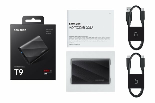 Samsung T9 1TB Portable SSD - 2.000MB/s Zwart