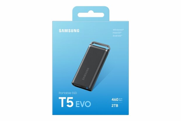 Samsung T5 EVO 2TB Portable SSD - 460 MB/s Zwart