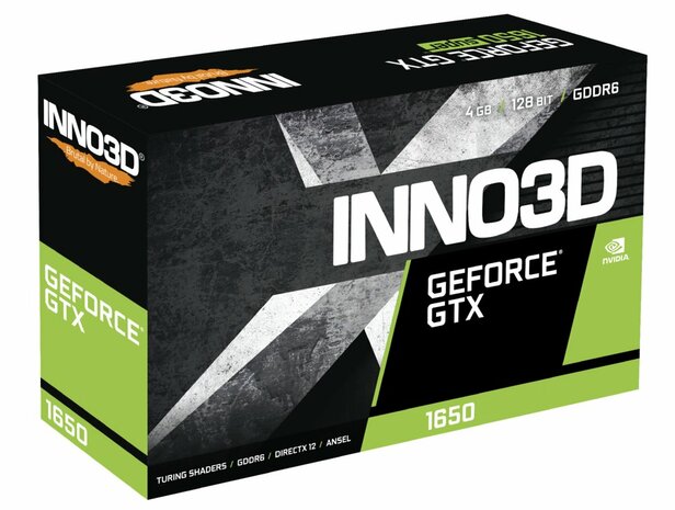 Inno3D GeForce GTX 1650 Twin X2 OC V3 | 4GB GDDR6 VRAM | Videokaart | GPU | Nvidia