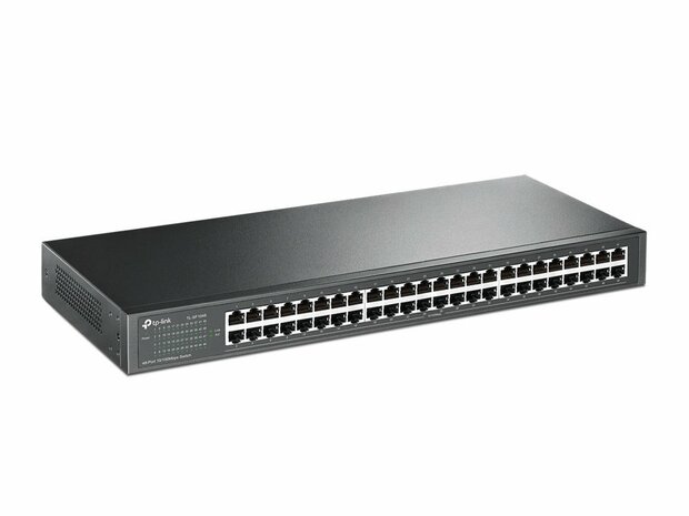 TP-Link TL-SF1048 | 48-poorts Fast Ethernet Unmanaged Switch | 19" Rackmount | Plug & Play | Zwart