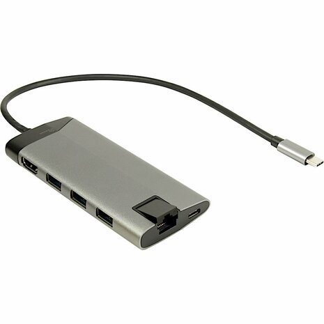 Inter-Tech GDC-802 | Docking Station | USB-C 3.2 Gen 1 | Grijs