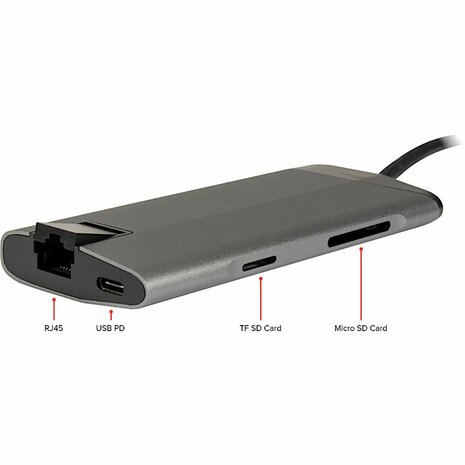 Inter-Tech GDC-802 | Docking Station | USB-C 3.2 Gen 1 | Grijs