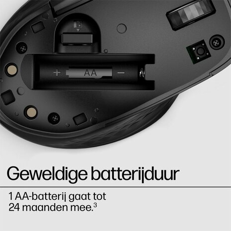 HP 430 | Multi-Device Ambidextrous Draadloze Muis | RF-Draadloos + Bluetooth | 1200 DPI | Zwart