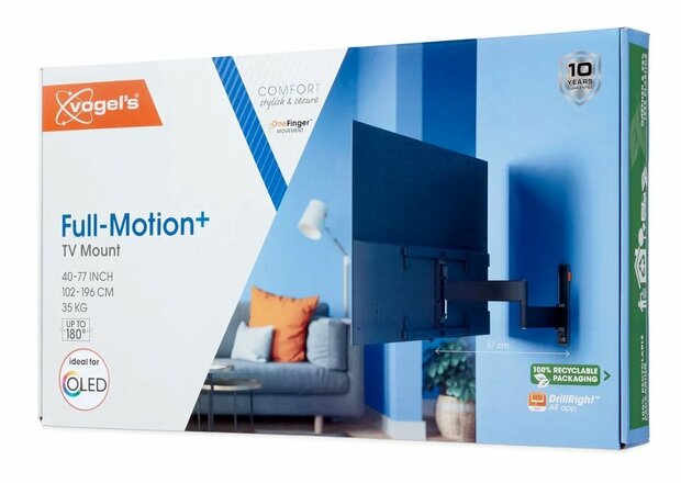 Vogel's Comfort TVM3665 | Draai- en kantelbare TV-beugel voor OLED | 40-77" | max 35kg | VESA 600x400