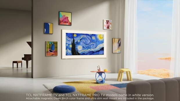TCL NXTFRAME 65A300W Wit 65" | Ultra HD 4K QLED Smart TV | VIDAA + Wifi | HDR10+ | Slim Design met NXTFRAME | 120Hz