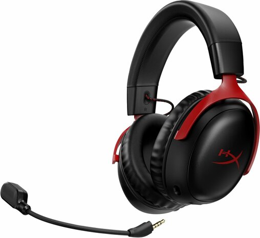 HyperX Cloud III | Draadloze Over-ear Gaming Headset | USB-A & USB-C Receiver | Zwart/Rood