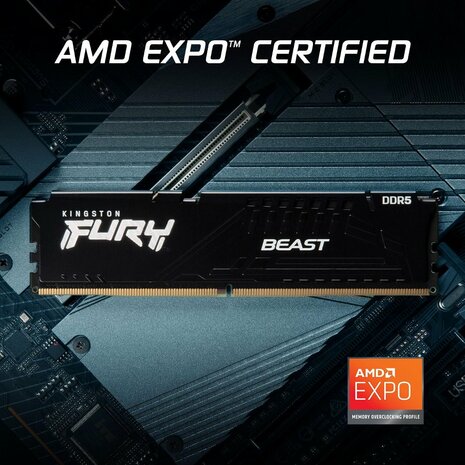 Kingston FURY Beast | 32GB 2x16GB DDR5 | 6000MHz | DIMM | CL30 | Geheugenmodule | RAM