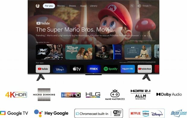 TCL 55P61B 55" | Ultra HD 4K LED Smart TV | Google TV | HDR10 | 60Hz | Wifi & Bluetooth