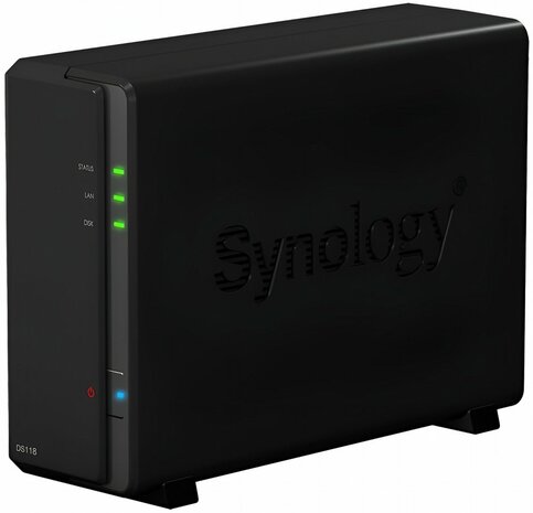 Synology DiskStation DS118 NAS 2TB | 1 Drive Bay | Inclusief 2TB HDD | 1x Gigabit Ethernet | Zwart