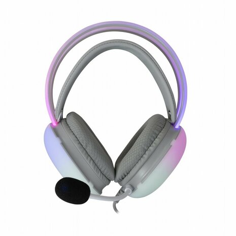 White Shark Firefly RGB | On-Ear Gaming Headset | 3,5mm Connector & USB-A | Wit
