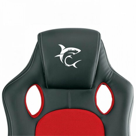 White Shark KING'S THRONE | Universele Gamestoel | Gestoffeerde Gevoerde Zitting | Zwart/Rood