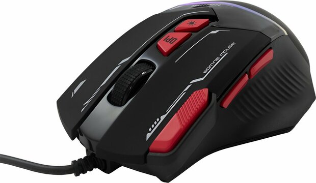 Baracuda MANTA RGB | Bekabelde Gaming Muis | Rechtshandig | USB-A | 12800 DPI | Zwart