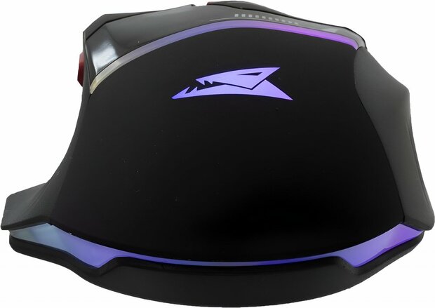 Baracuda MANTA RGB | Bekabelde Gaming Muis | Rechtshandig | USB-A | 12800 DPI | Zwart
