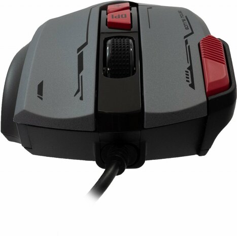 Baracuda MANTA RGB | Bekabelde Gaming Muis | Rechtshandig | USB-A | 12800 DPI | Grijs