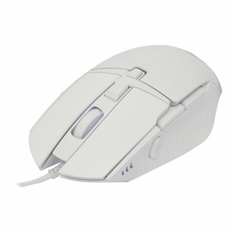 Baracuda RAPTOR RGB | Bedrade Gaming Muis | USB-A | 6400 DPI | Wit