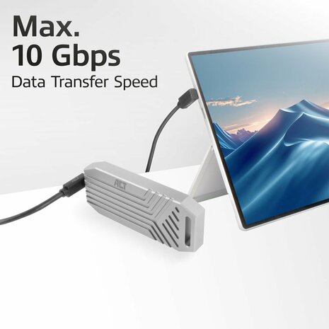 ACT AC7476 | USB 3.2 Gen 2 Kabel | USB-C (haaks boven/beneden) naar USB-C (haaks boven/beneden) | 60W | 10Gbps | 0,5m | Zwart