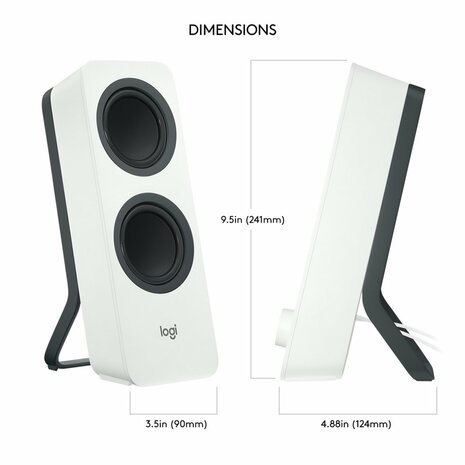 Logitech Z207 | 2.0 Luidsprekerset | Bluetooth en 3,5mm | Zwart/Wit