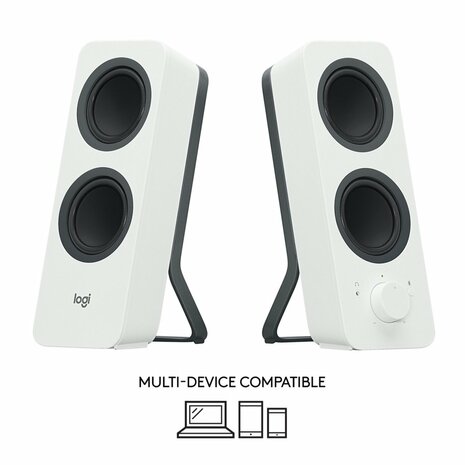 Logitech Z207 | 2.0 Luidsprekerset | Bluetooth en 3,5mm | Zwart/Wit