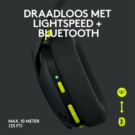 Logitech G435 Wireless Gaming Headset | Bluetooth & Lightspeed | Hoofdband | Zwart