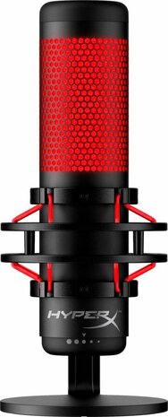 HyperX QuadCast | USB-microfoon | Rode verlichting | Voor pc en console | Zwart/Rood | Open Box