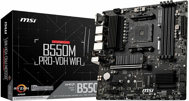 MSI B550M PRO-VDH WIFI | Socket AM4 | AMD B550 | 4xDDR4 | Micro-ATX | Moederbord | Returned