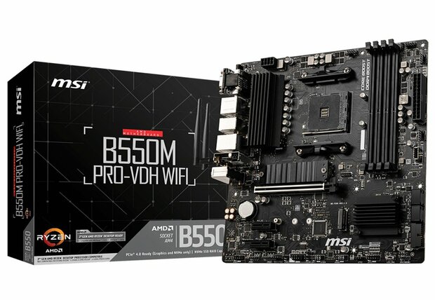 MSI B550M PRO-VDH WIFI | Socket AM4 | AMD B550 | 4xDDR4 | Micro-ATX | Moederbord | Returned