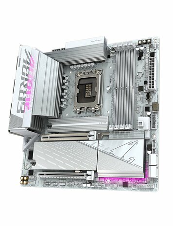 Gigabyte B860M AORUS ELITE WF6E ICE | Socket LGA 1851 (V1) | Intel B860 | 4xDDR5 | Micro ATX | Moederbord