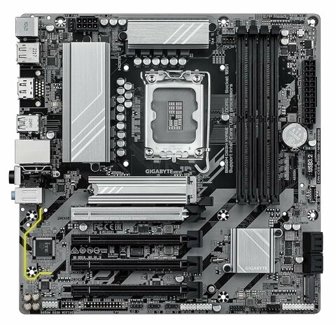 Gigabyte B860M DS3H WIFI6E | Socket LGA 1851 (V1) | Intel B860 | 4xDDR5 | Micro ATX | Moederbord