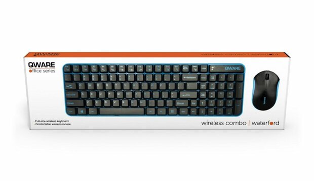QWARE Wireless Waterford Toetsenbord + Muis Blauw