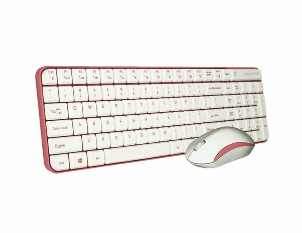 QWARE Wireless Waterford Toetsenbord + Muis Roze