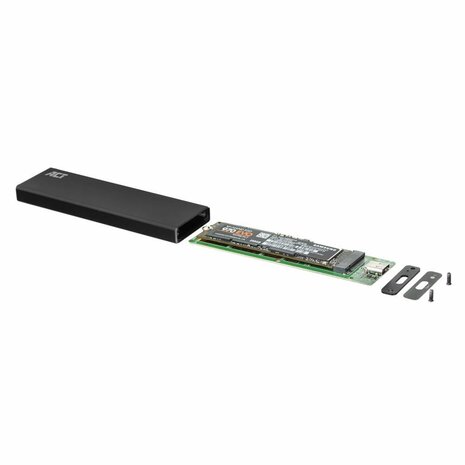 ACT AC1605 | M.2 SATA en NVMe SSD behuizing | USB C | USB 3.2 Gen2 | Tot 10 Gbit/s | Zwart