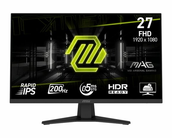 MSI MAG 274F | 27" | Full HD IPS | 200 Hz | DisplayPort | HDMI | Gaming Monitor | Zwart