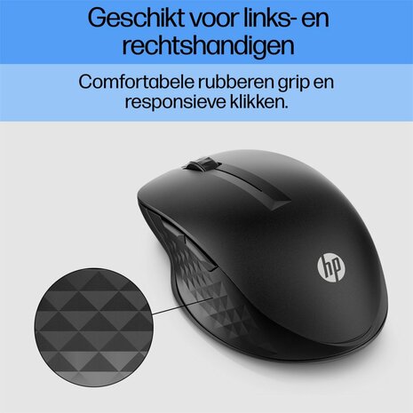 HP 430 | Multi-Device Draadloze Muis | Links- en Rechtshandig | RF + Bluetooth | 1200 DPI | Zwart