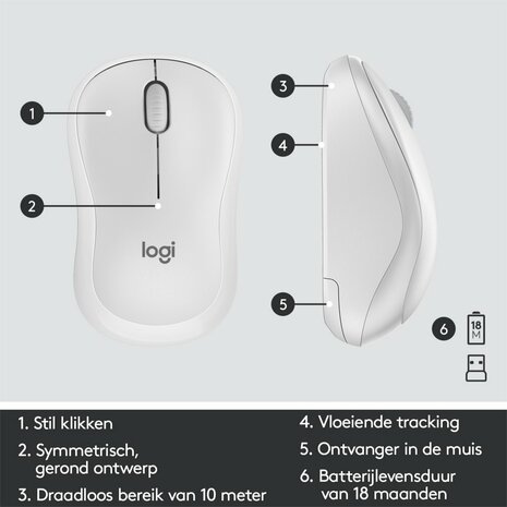Logitech MK295 toetsenbord RF Draadloos QWERTY US International Wit