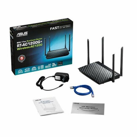 ASUS RT-AC1200G+ Dual-band (2.4 GHz / 5 GHz) Gigabit Ethernet Zwart