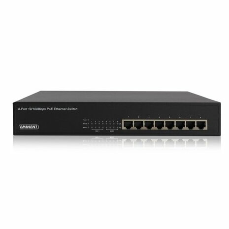 Eminent EM4431 Unmanaged Fast Ethernet (10/100) Power over Ethernet (PoE) Zwart netwerk-switch