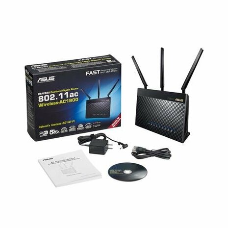 ASUS RT-AC68U Dual-band (2.4 GHz / 5 GHz) Gigabit Ethernet Zwart