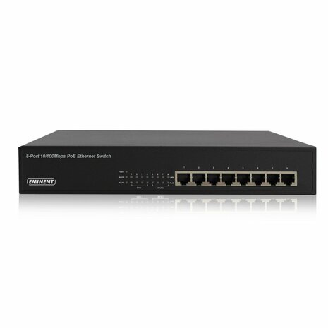 Eminent EM4431 Unmanaged Fast Ethernet (10/100) Power over Ethernet (PoE) Zwart netwerk-switch