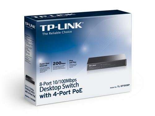 TP-Link Switch 8-Poorts 10/100Mbit PoE Unmanaged