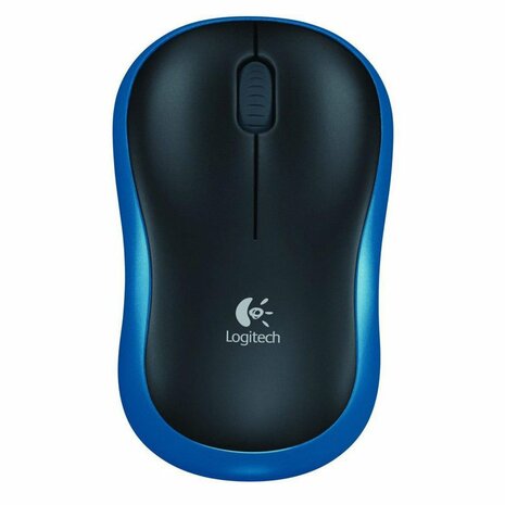 Logitech M185 | Ambidextrous Draadloze Muis | RF-Draadloos | 1000 DPI | Zwart/Blauw