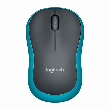 Logitech M185 | Ambidextrous Draadloze Muis | RF-Draadloos | 1000 DPI | Zwart/Blauw