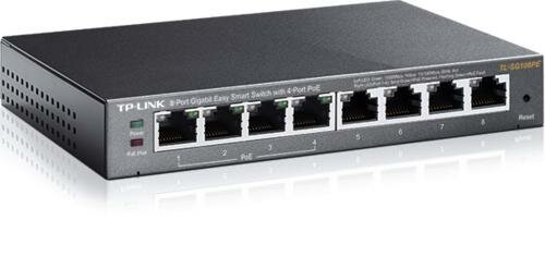 TP-LINK TL-SG108PE Unmanaged Gigabit Ethernet (10/100/1000) Power over Ethernet (PoE) Zwart