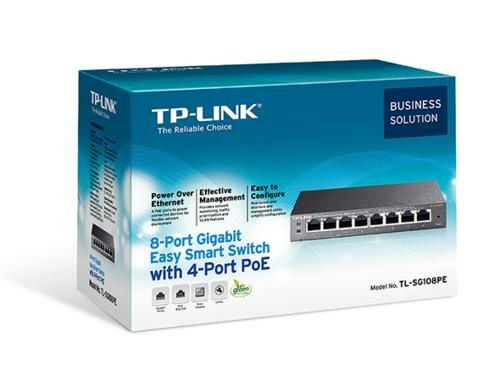 TP-LINK TL-SG108PE Unmanaged Gigabit Ethernet (10/100/1000) Power over Ethernet (PoE) Zwart