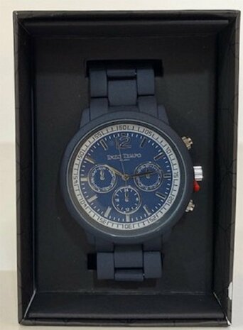 Enzo Tempo Milano heren horloge mat donkerblauw