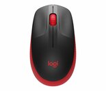 Logitech-M190-|-Ambidextrous-Draadloze-Muis-|-RF-Draadloos-|-1000-DPI-|-Zwart-Rood