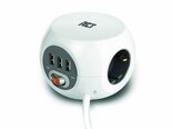 ACT-AC2410-|-Stekkerdoos-|-3-Stopcontacten-|-3-m-|-Binnen-|-Wit