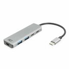 ACT-AC7072-USB-C-Hub-3.0-|-2x-USB-A-&amp;-2x-USB-C-Poorten-|-5-Gbps-|-Aluminium-Behuizing-|-12-cm-Kabel