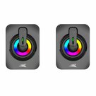 Baracuda-SEASHELL-Rainbow-|-2.0-Stereo-Luidsprekerset-USB-|-2x3000mW-|-Zwart